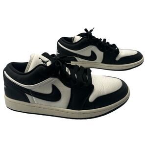 Nike Womens Air Jordan 1 Low SE Vintage Panda Sneakers Shoes Black White Size 7